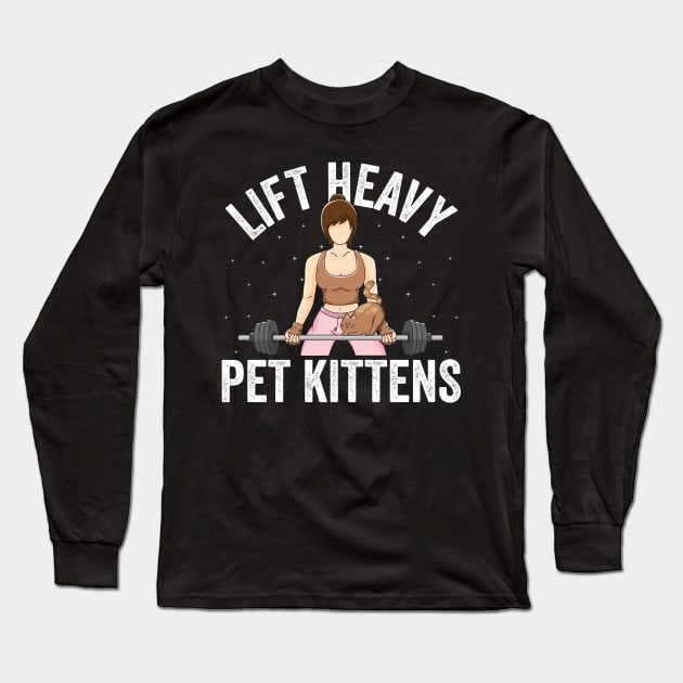 Lift Heavy Pet Cats Womens Who loves Weight lifting Gym Long Sleeve T-Shirt by badCasperTess